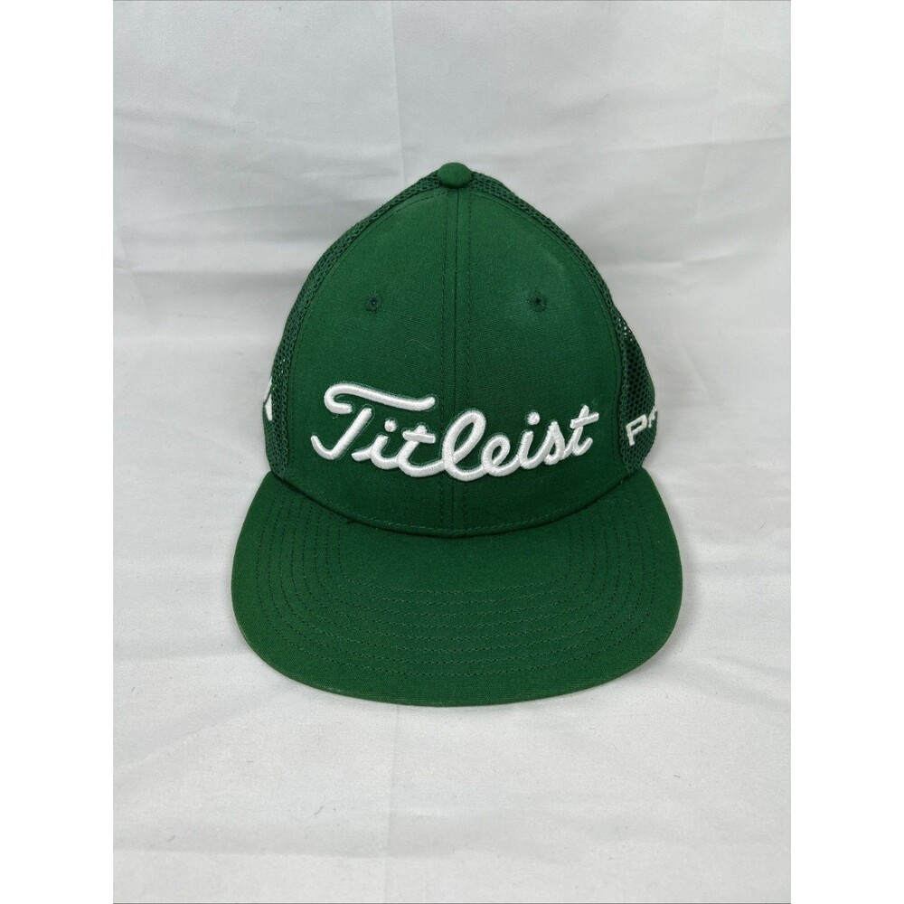 Titleist Mesh SnapBack Cap Pro V1 FJ Logo Patch Green Tour Elite Flat Bill Golf